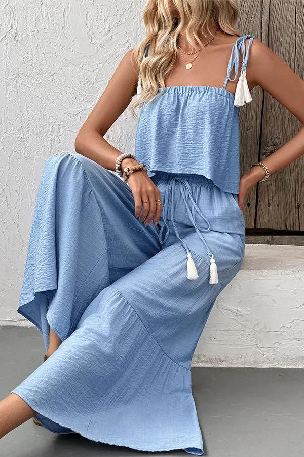 Fashion Solid Color Casual Two Pieces Set - TARHUS
