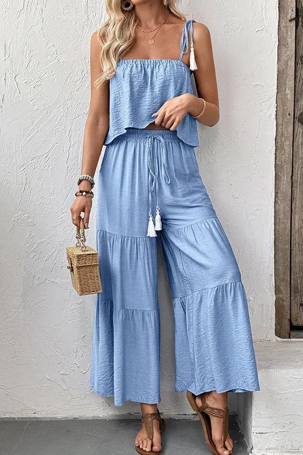 Fashion Solid Color Casual Two Pieces Set - TARHUS