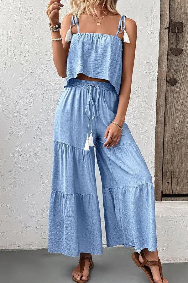 Fashion Solid Color Casual Two Pieces Set - TARHUS