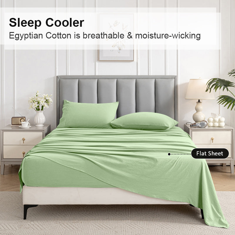 Green Egyptian Cotton Flat Sheet TARHUS Flat Sheet