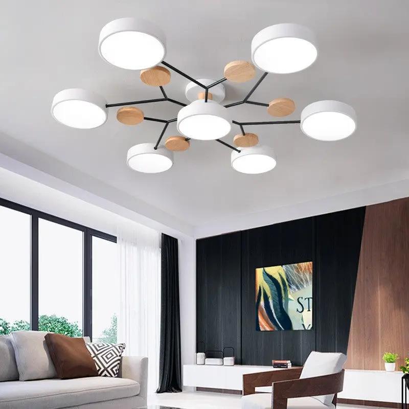 Contemporary Scandinavian Round Molecule Branch Design LED Semi-Flush Mount Ceiling Light For Living Room - TARHUS