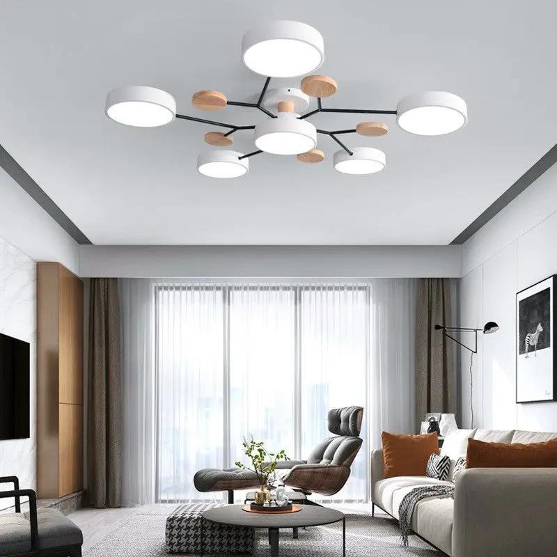 Contemporary Scandinavian Round Molecule Branch Design LED Semi-Flush Mount Ceiling Light For Living Room - TARHUS