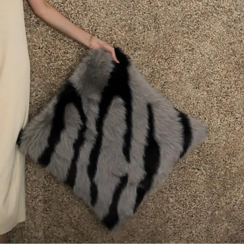 Modern Zebra Print Faux Fur Blanket - TARHUS