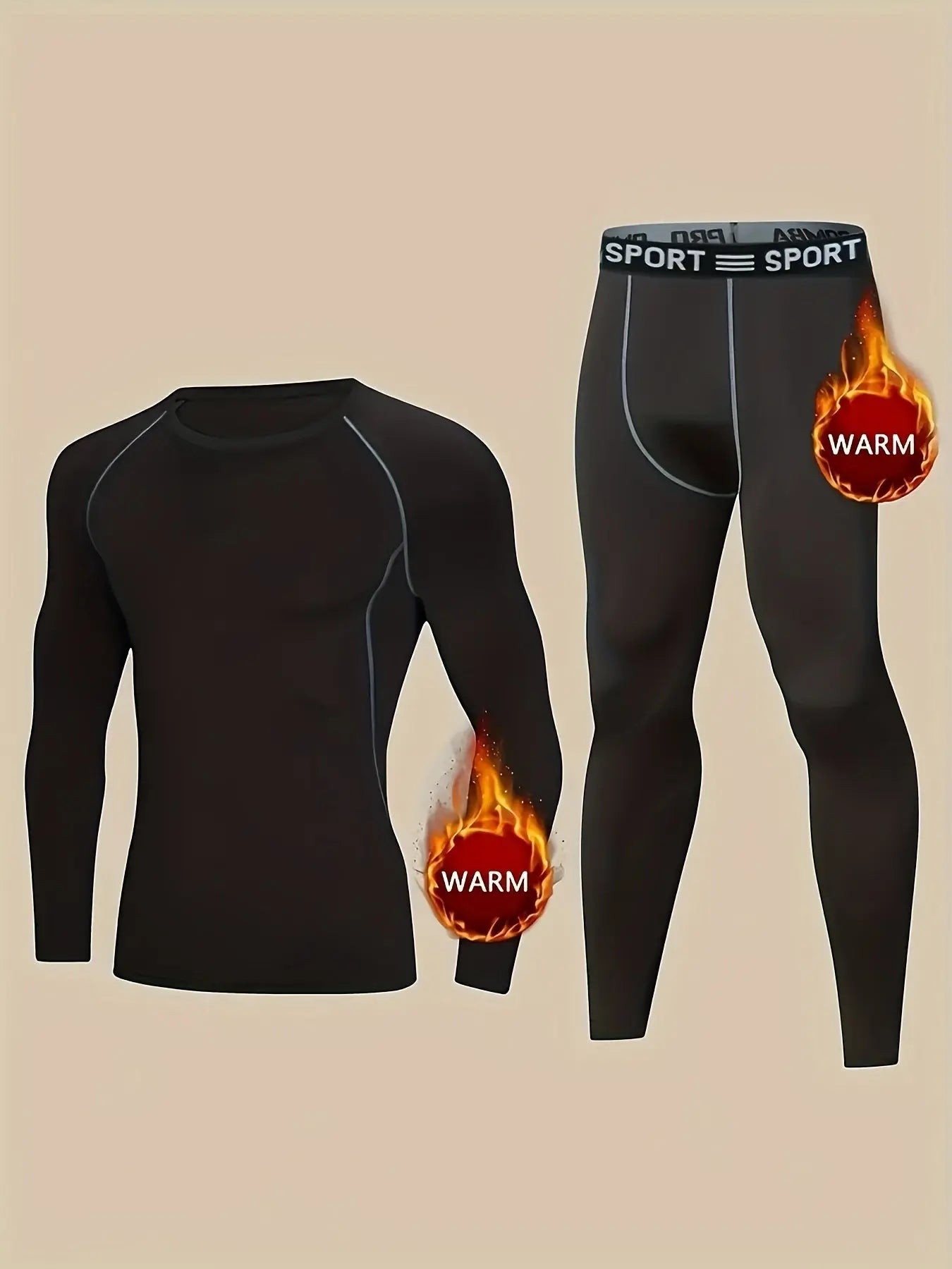 Men's Thermal Underwear Set – Fleece Lined Base Layer for Winter Sports, Skiing & Hunting - TARHUS