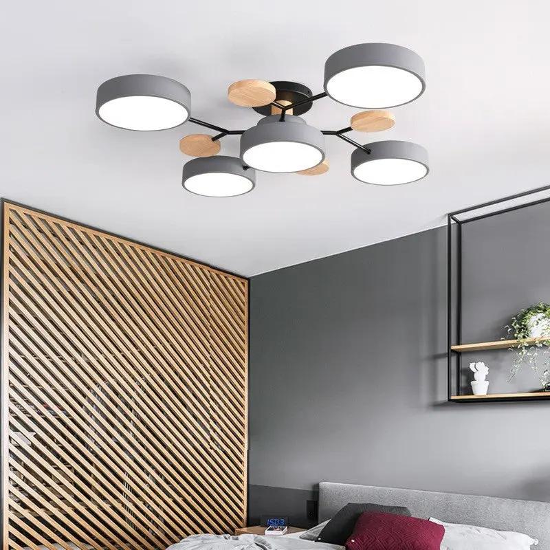 Contemporary Scandinavian Round Molecule Branch Design LED Semi-Flush Mount Ceiling Light For Living Room - TARHUS