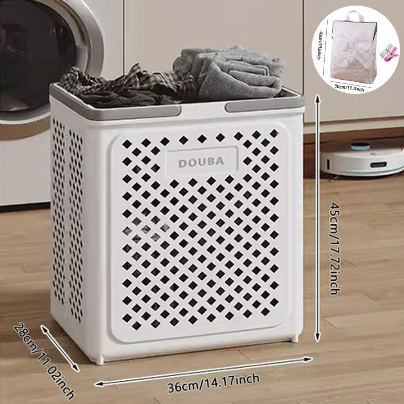 Large Capacity Collapsible Laundry Basket: Breathable Design & Built-In Wheels - TARHUS