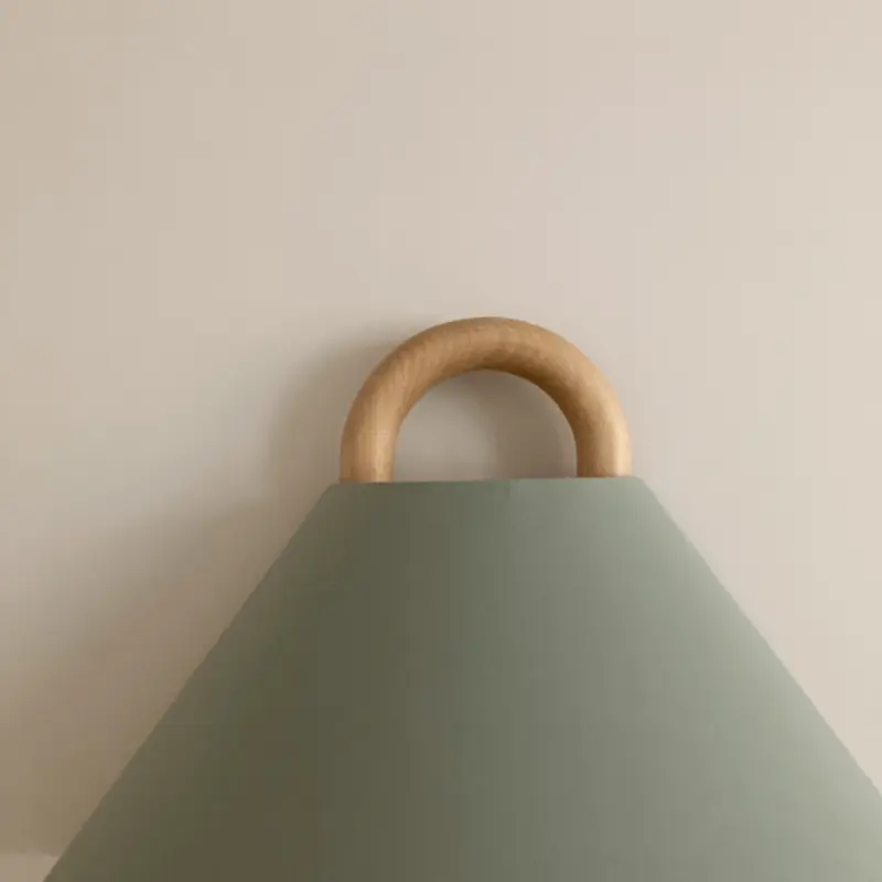 Modern Original Solid Wood Pleated Semi-Circle 1-Light Wall Sconce Lamp - TARHUS