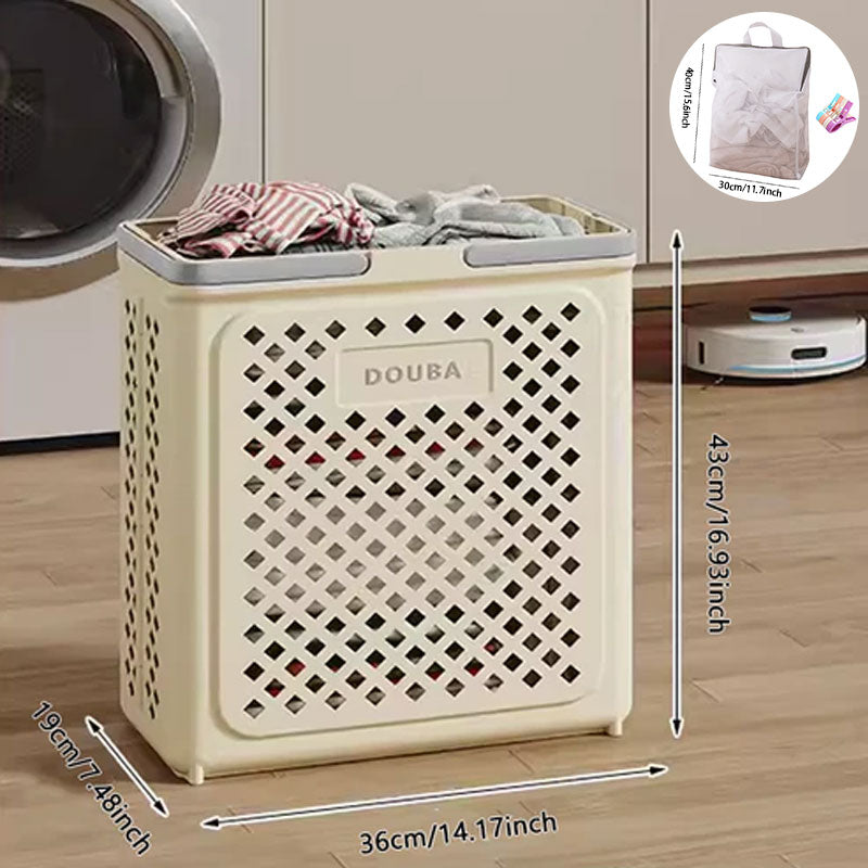 Large Capacity Collapsible Laundry Basket: Breathable Design & Built-In Wheels - TARHUS