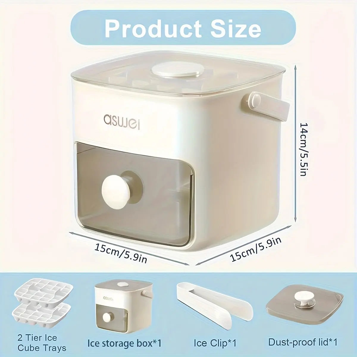 FrostEase | Easy-Press Ice Cube Tray Set – 48-Cube Freezer Mold with Storage Box TARHUS Electronics & Gadgets