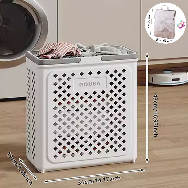 Large Capacity Collapsible Laundry Basket: Breathable Design & Built-In Wheels - TARHUS