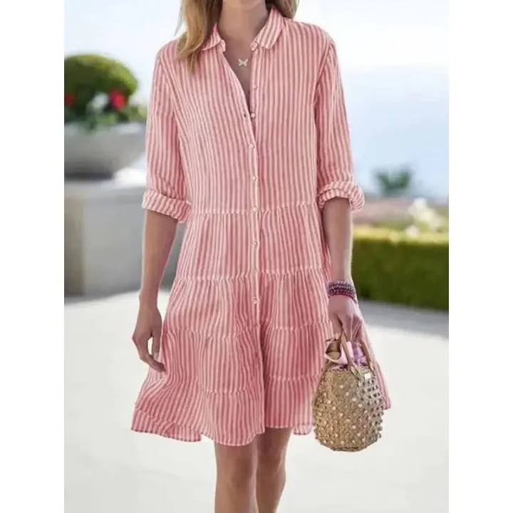 Striped Shirt Dress - TARHUS