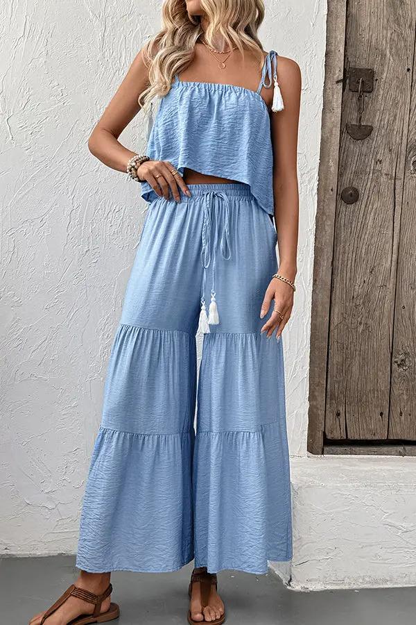 Fashion Solid Color Casual Two Pieces Set - TARHUS