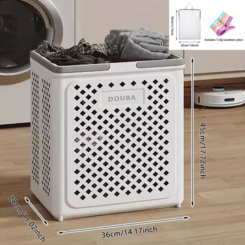 Large Capacity Collapsible Laundry Basket: Breathable Design & Built-In Wheels - TARHUS