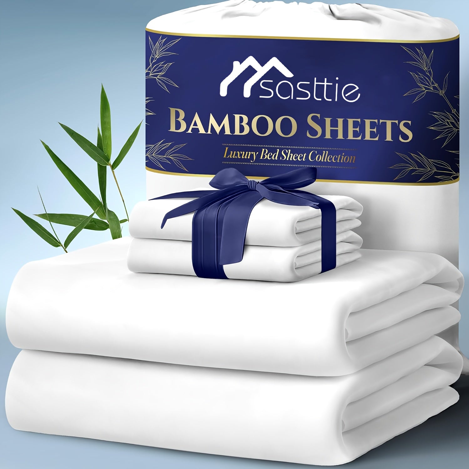 4pcs Bed Sheet Set - Ultra Soft Bamboo Blend - Super Cooling & Soft Bed Sheets - Fitted Sheet Deep Pocket Up to 40.64cm - Perfect for Hot Sleepers - Hotel-Quality Bedding Sheets Set - GREAT GIFTS TARHUS