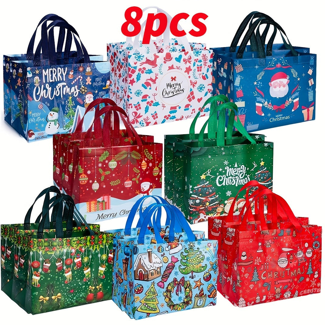 Large Reusable Christmas Gift Bags with Handles – Festive Non-Woven Holiday Totes TARHUS Christmas