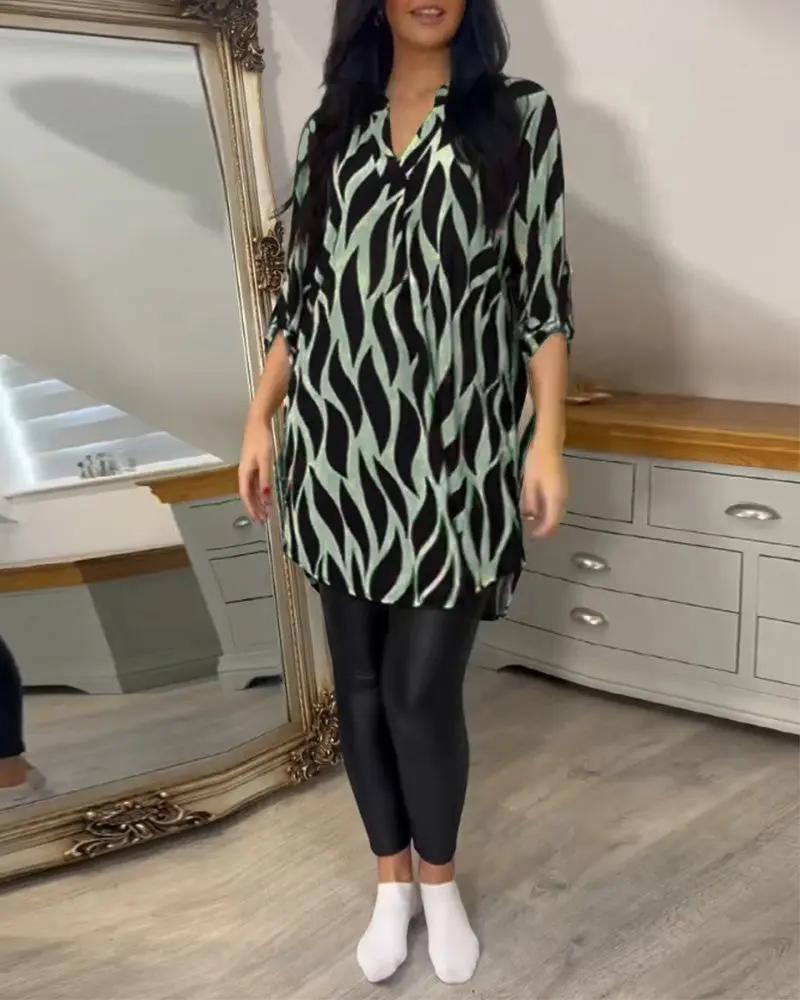 Chic Casual Blouse With Print for Women - TARHUS