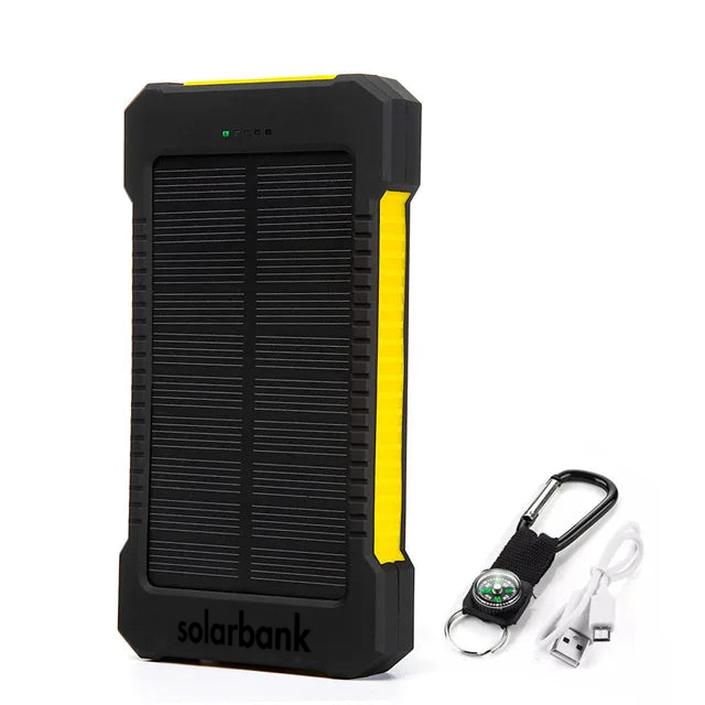 Solar Power Bank – Portable Waterproof Charger with Dual USB & LED Flashlight | SolarBank TARHUS Electronics & Lights