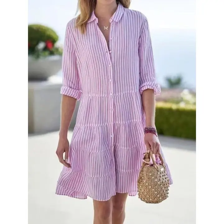 Striped Shirt Dress - TARHUS