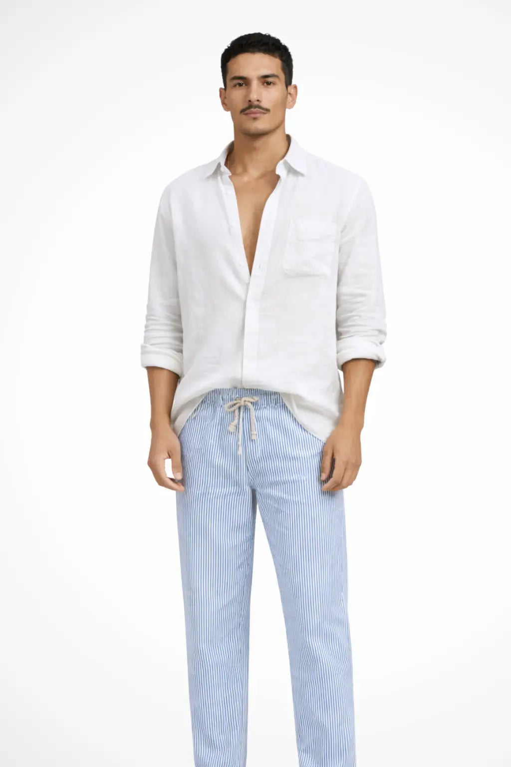 Roman | Men Relaxed Fit Long Sleeve Linen Button Down Shirt TARHUS
