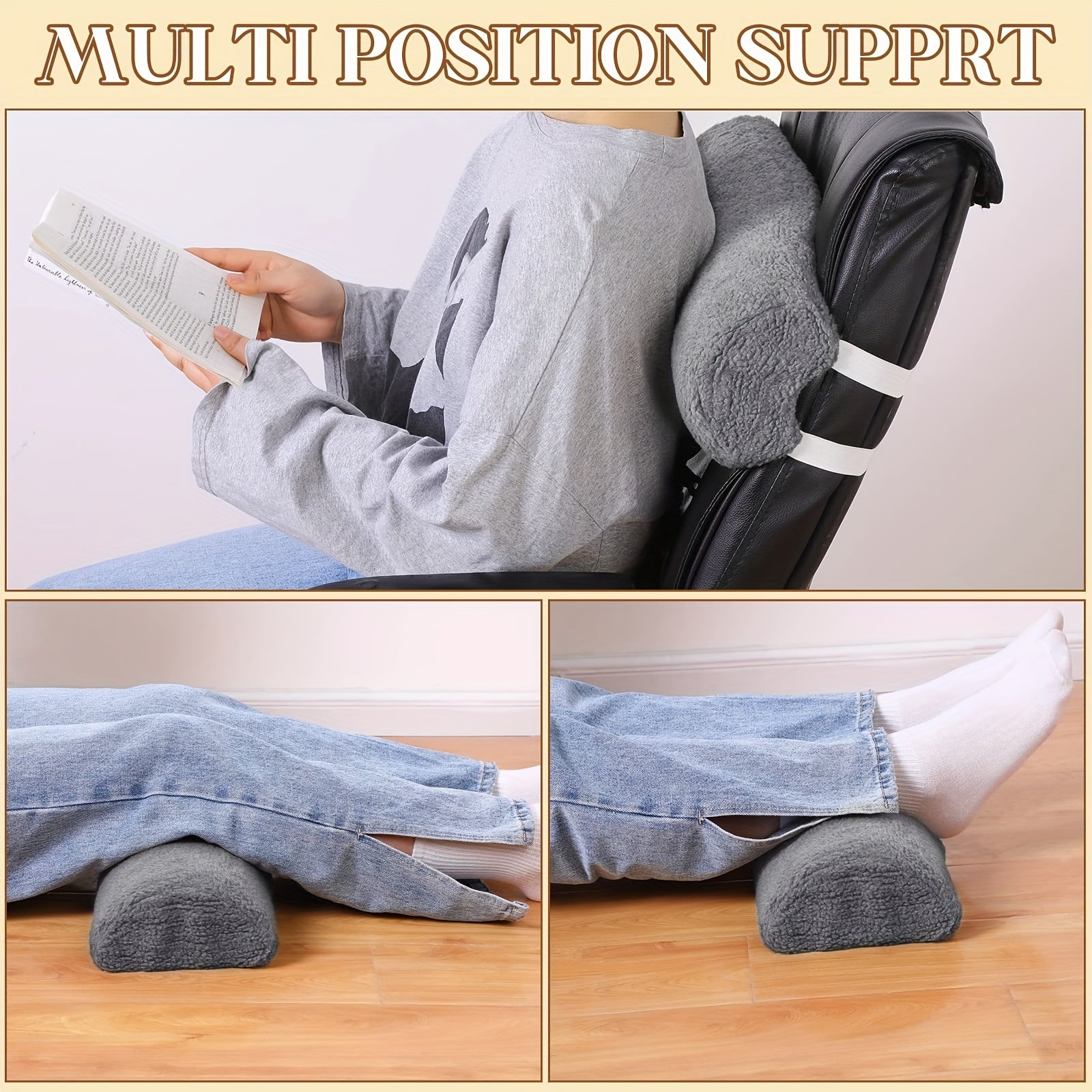 Multifunctional Ergonomic Roll Pillow – Leg, Back & Knee Support for Sleep, Sitting & Travel - TARHUS