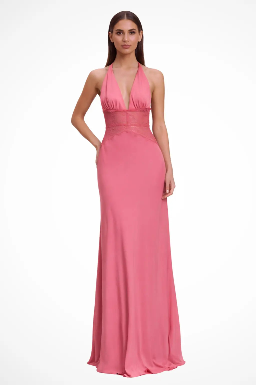 Imogen | Women Halter Neck Backless Maxi Wedding Guest Dress TARHUS Dresses
