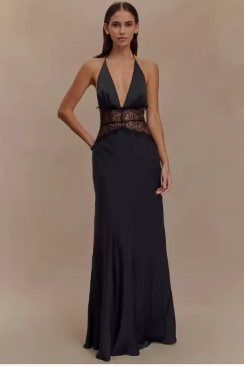 Imogen | Women Halter Neck Backless Maxi Wedding Guest Dress TARHUS Dresses