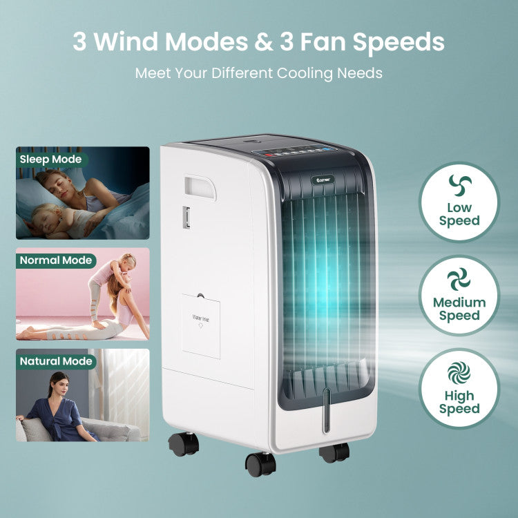 Aerocool | Portable Evaporative Cooler – 3-Speed Air Fan with Timer & 6L Tank