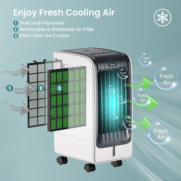 Aerocool | Portable Evaporative Cooler – 3-Speed Air Fan with Timer & 6L Tank