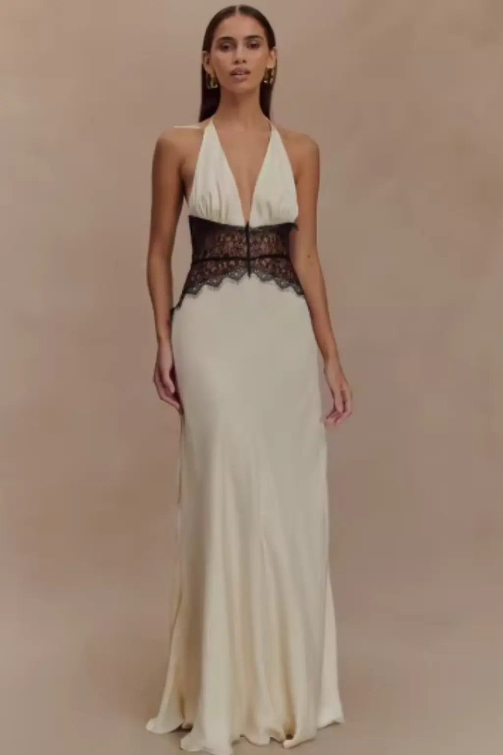 Imogen | Women Halter Neck Backless Maxi Wedding Guest Dress TARHUS Dresses