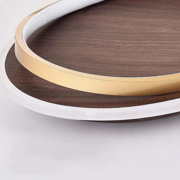 Nordic Minimalist Circular Walnut Grain LED Flush Mount Ceiling Light - TARHUS