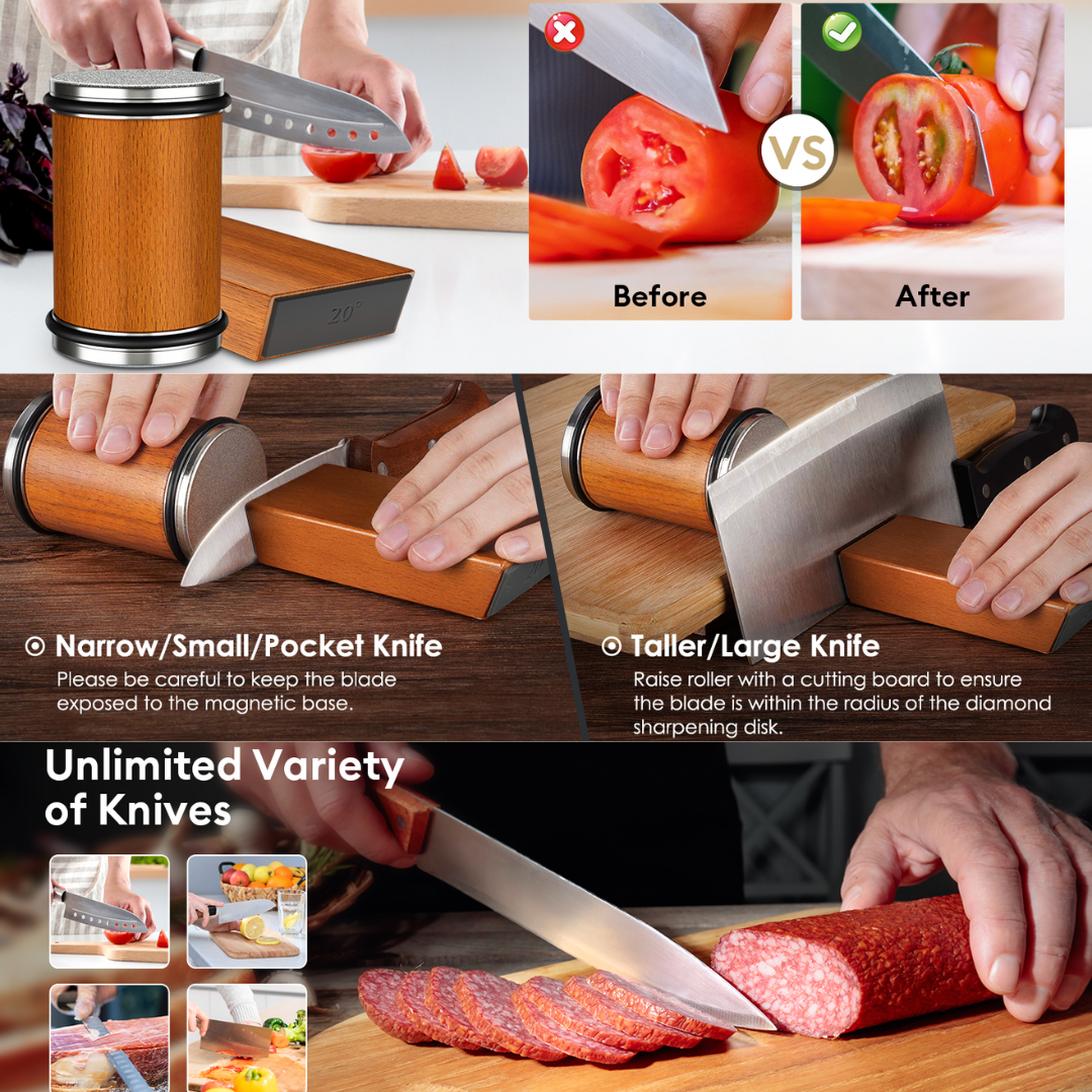 Rolling Knife Sharpener – Precision Edge Tool for Kitchen Knives | Compact, Handheld & Easy to Use - TARHUS