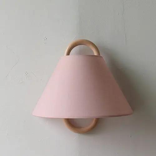 Modern Original Solid Wood Pleated Semi-Circle 1-Light Wall Sconce Lamp - TARHUS