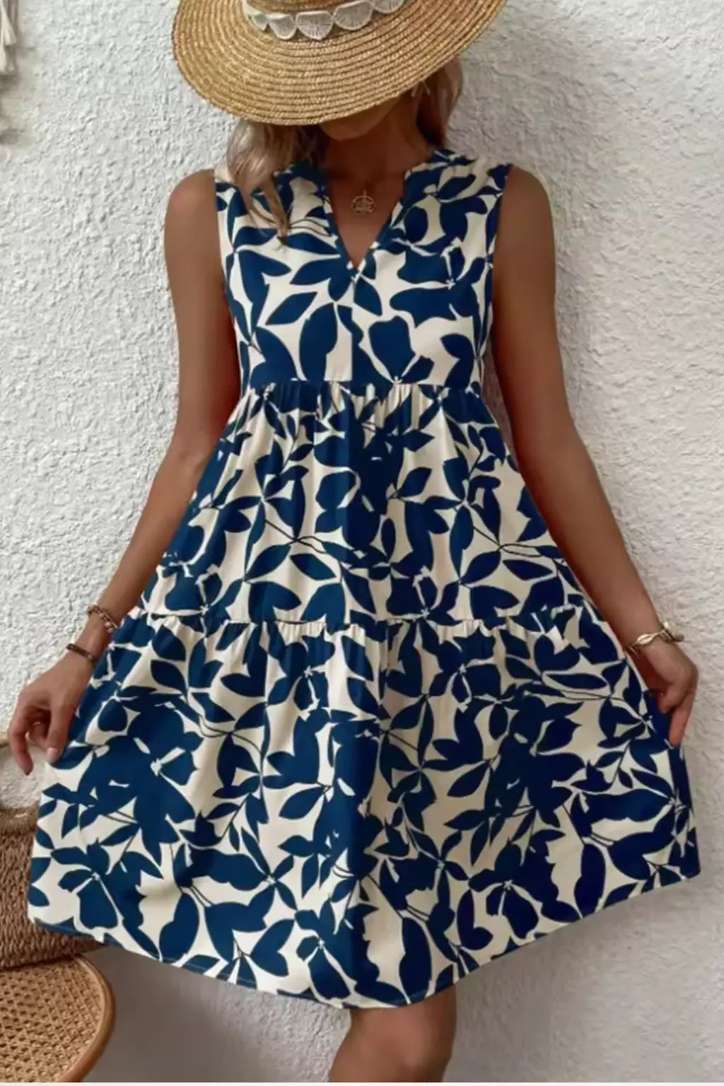 Amelia | Women Sleeveless V Neck Beach Boho Midi Dress TARHUS Summer Dresses