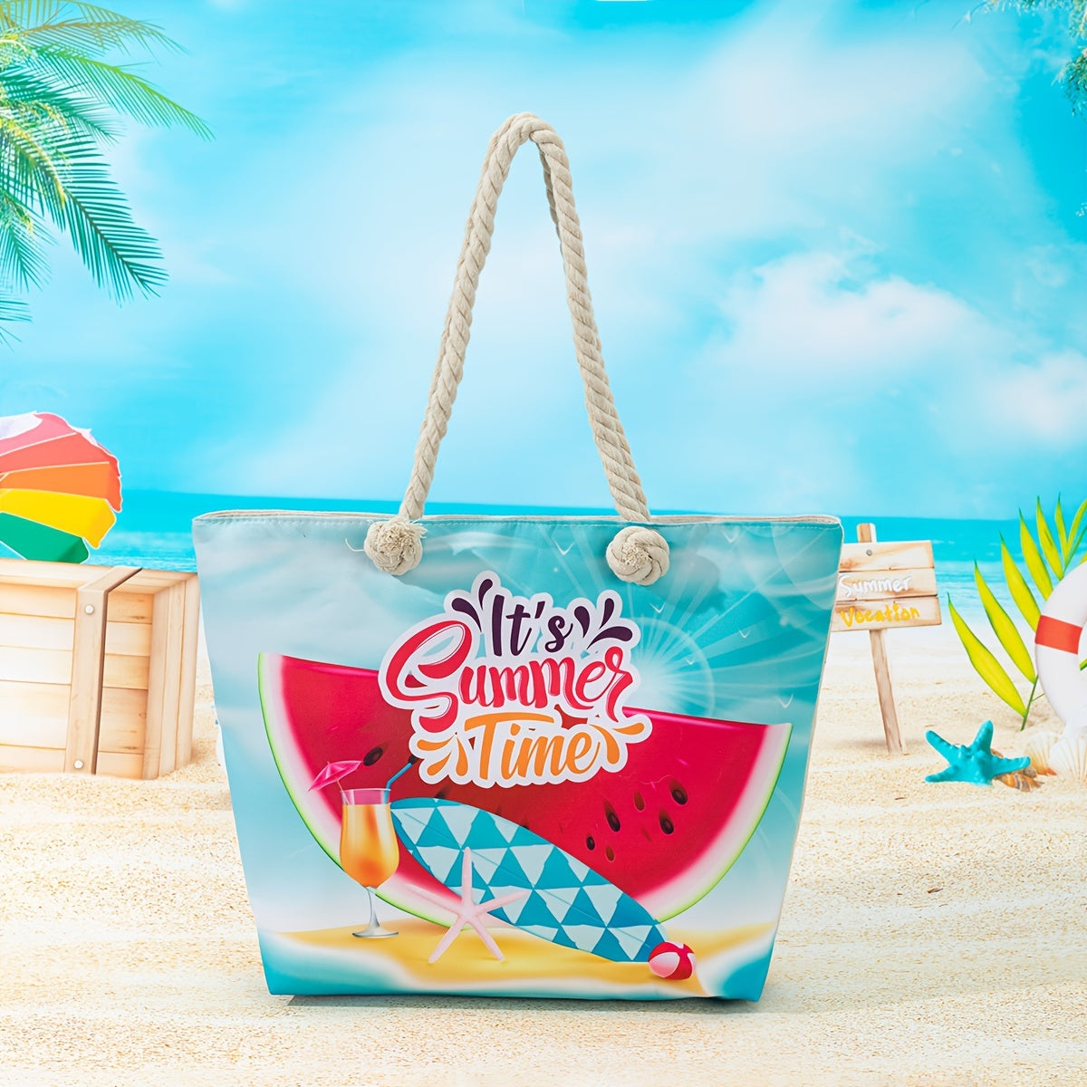 Amara | Blue Mandala Print Tote Bag – Casual Rope Handle Shoulder Bag TARHUS