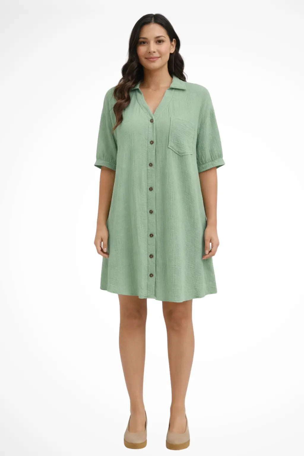 Rosalind | Women’s Short Sleeve Button Up Shirt Midi Dress TARHUS Summer Dresses