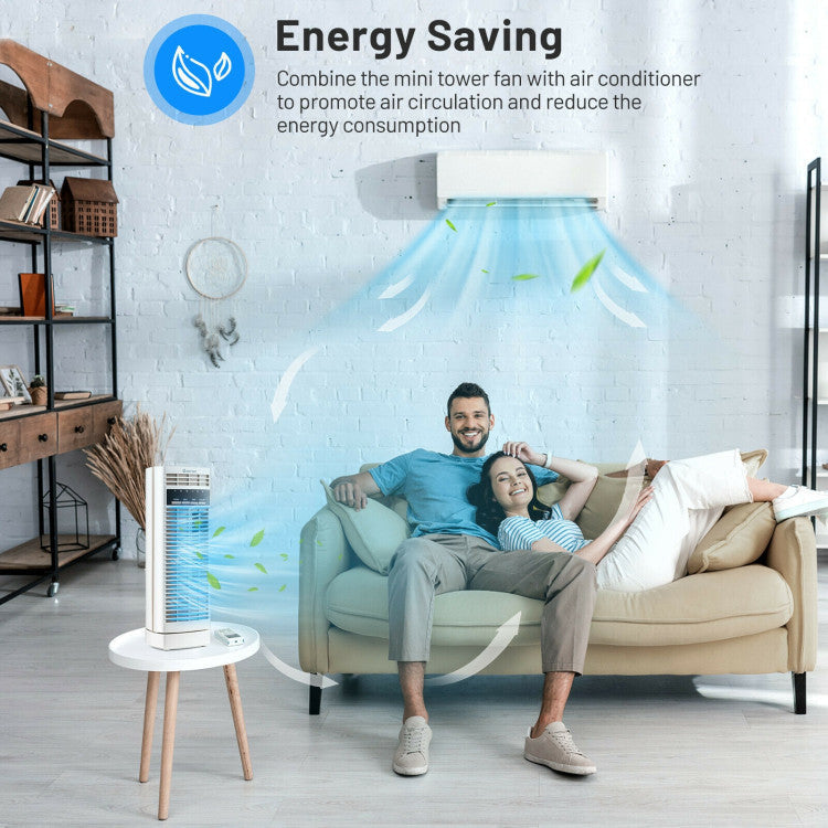 AeroCool | Small Desk Fan – Oscillating Tower with Timer & Quiet Operation