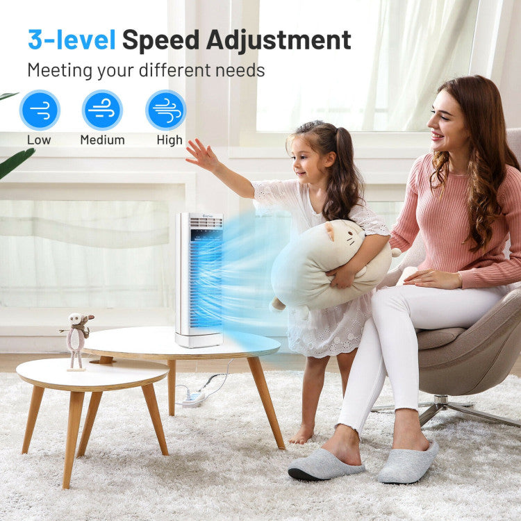 AeroCool | Small Desk Fan – Oscillating Tower with Timer & Quiet Operation
