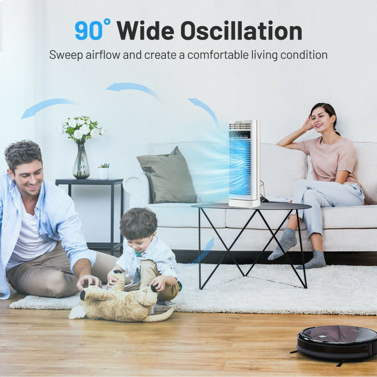 AeroCool | Small Desk Fan – Oscillating Tower with Timer & Quiet Operation