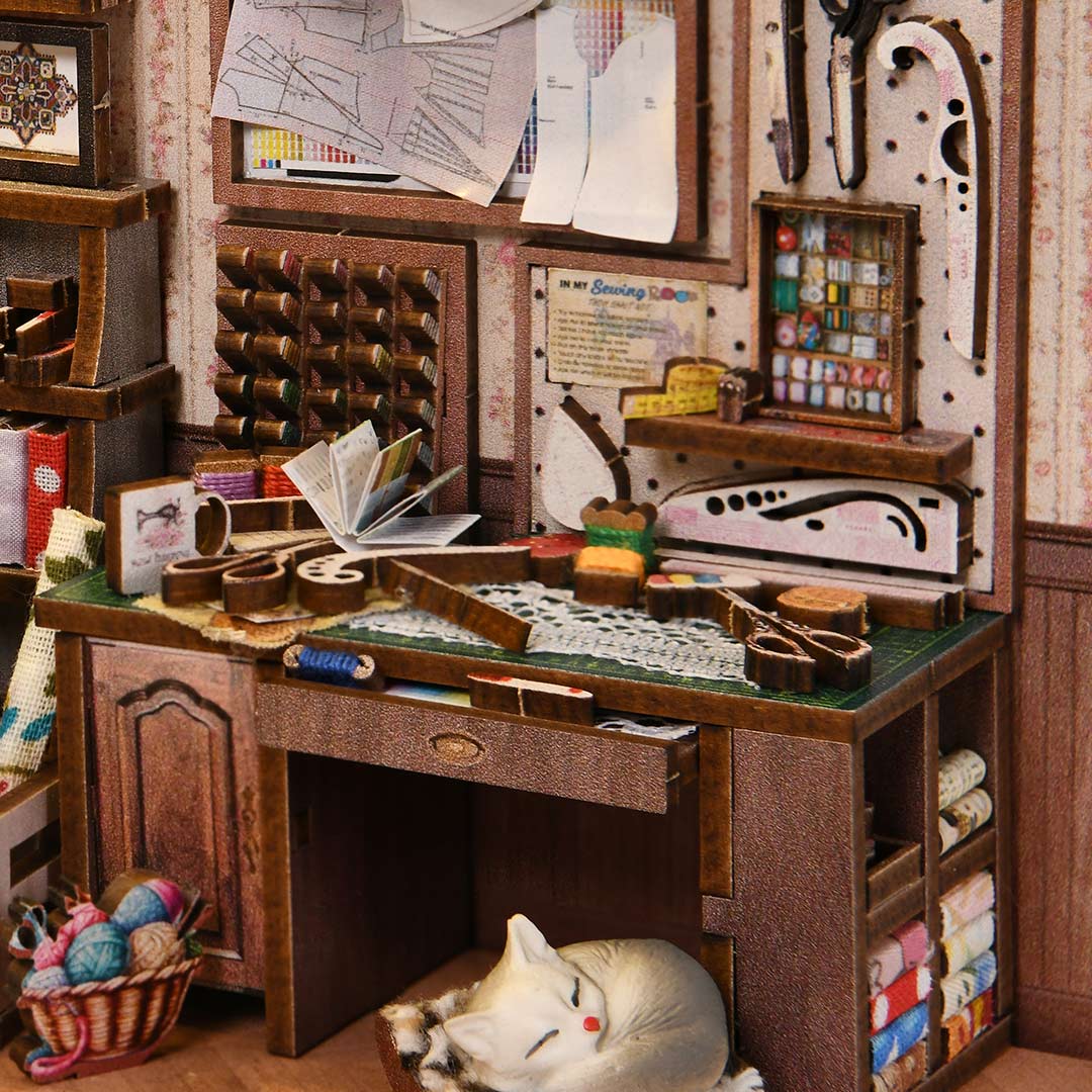 Sewing Room DIY Wooden Book Nook Shelf Insert TARHUS