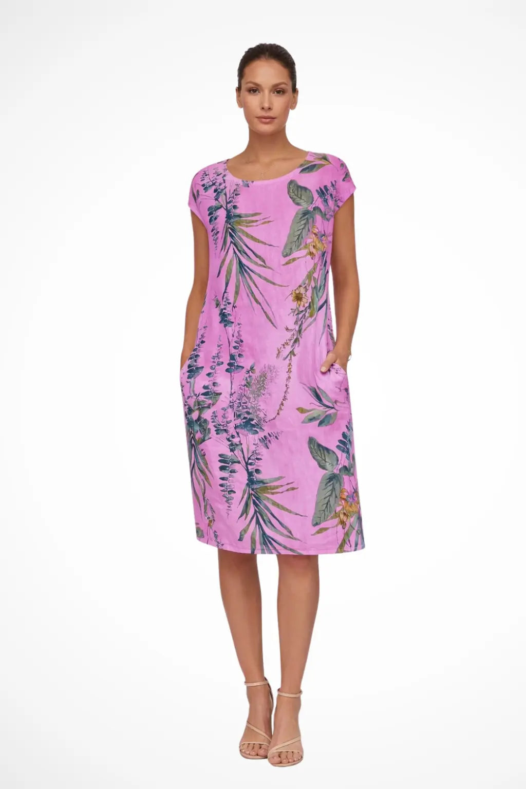 Ivy | Women Casual Relaxed Fit Summer Dress with Botanical Print TARHUS Dresses