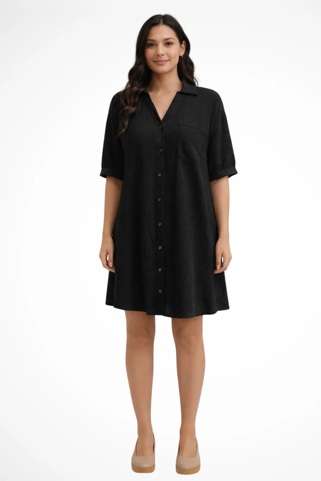 Rosalind | Women’s Short Sleeve Button Up Shirt Midi Dress TARHUS Summer Dresses