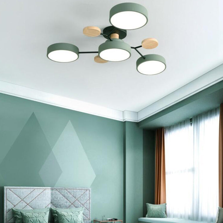 Contemporary Scandinavian Round Molecule Branch Design LED Semi-Flush Mount Ceiling Light For Living Room - TARHUS