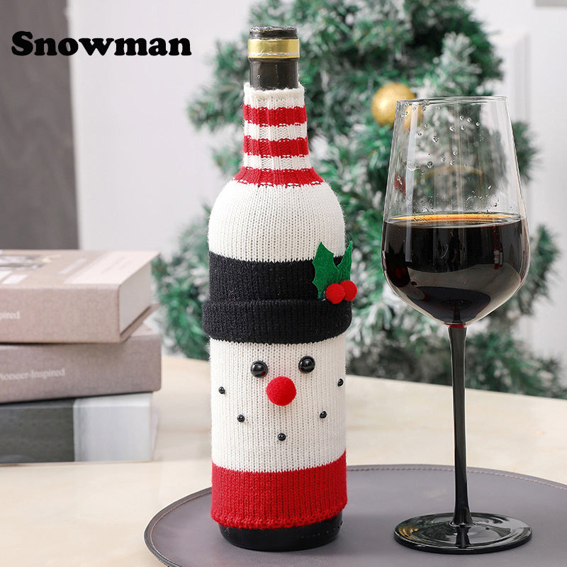 Knitted Christmas Wine Bottle Covers – Santa & Snowman Holiday Sleeves | FestiveSanta TARHUS