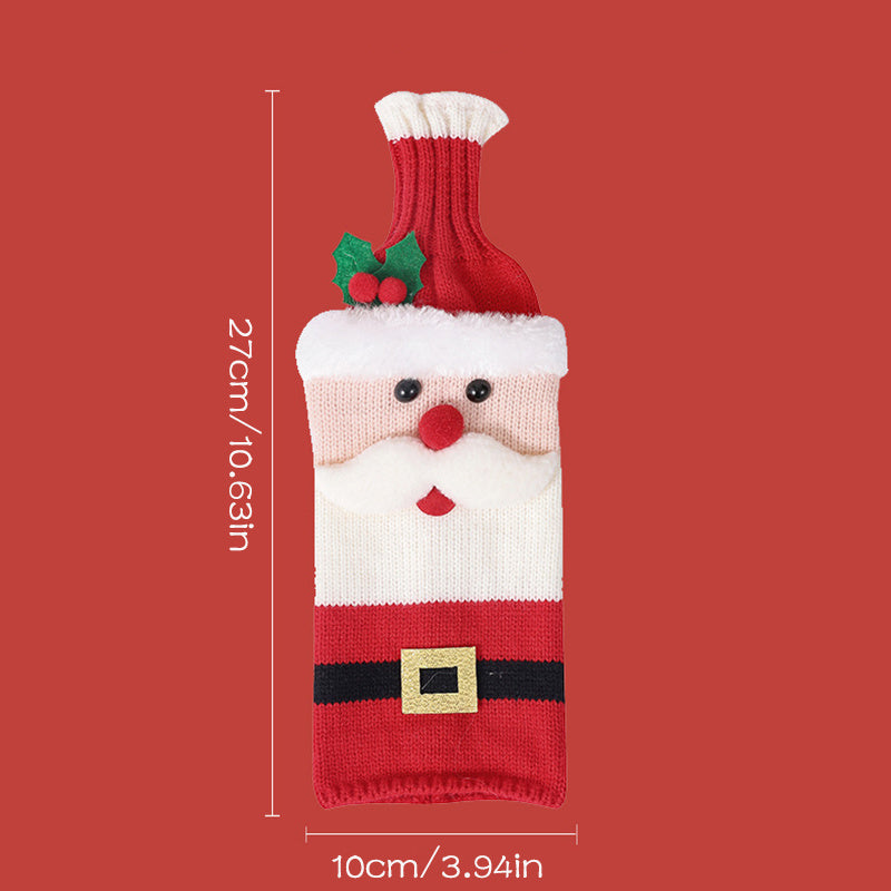 Knitted Christmas Wine Bottle Covers – Santa & Snowman Holiday Sleeves | FestiveSanta TARHUS Christmas