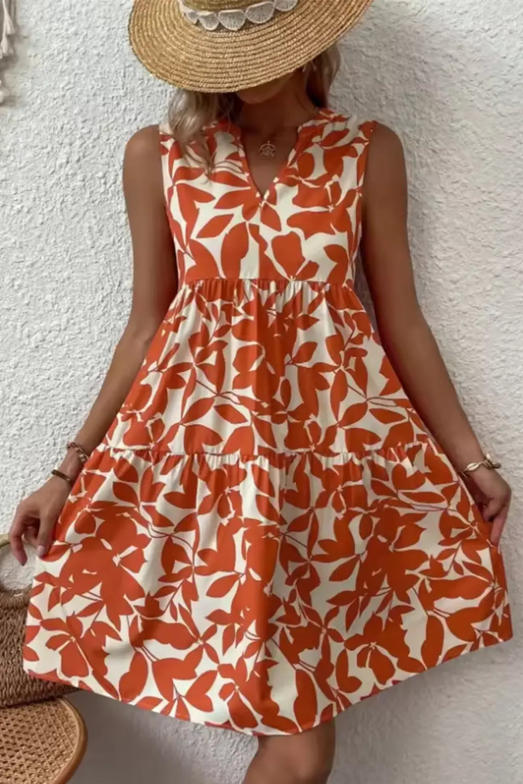 Amelia | Women Sleeveless V Neck Beach Boho Midi Dress TARHUS Summer Dresses