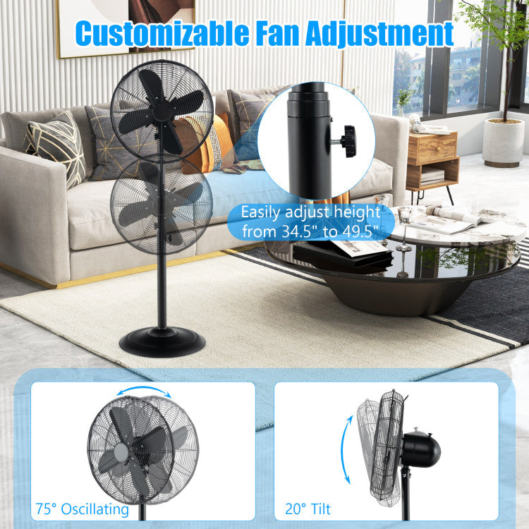 AeroMax | Pedestal Fan – Adjustable Height & Oscillating Cooling TARHUS Air Cooler