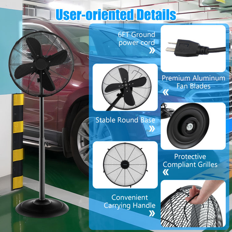 AeroMax | Pedestal Fan – Adjustable Height & Oscillating Cooling TARHUS Air Cooler