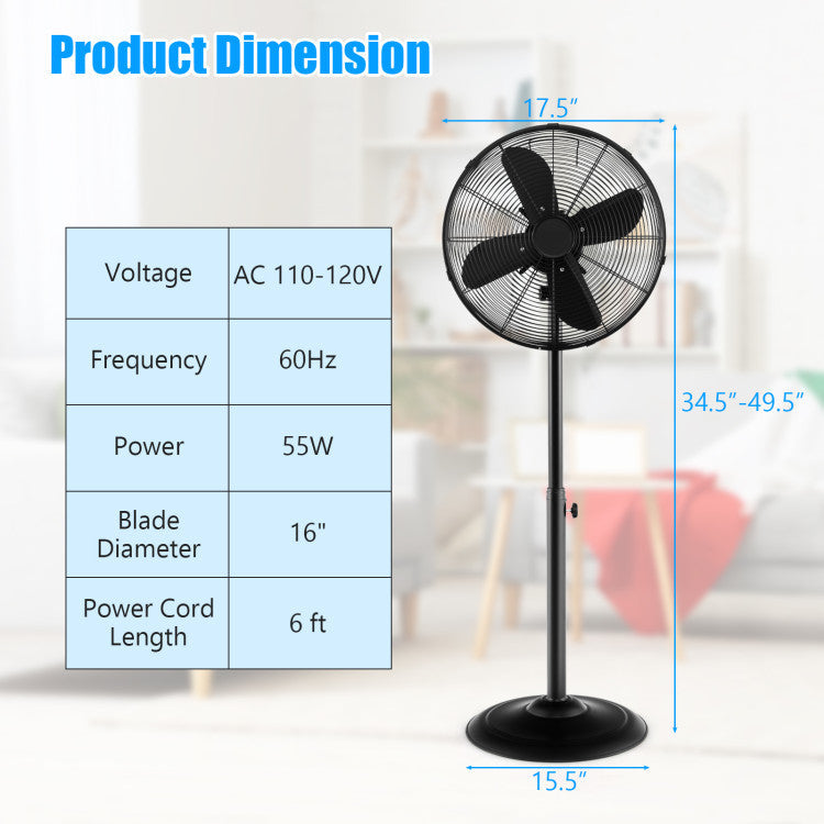 AeroMax | Pedestal Fan – Adjustable Height & Oscillating Cooling