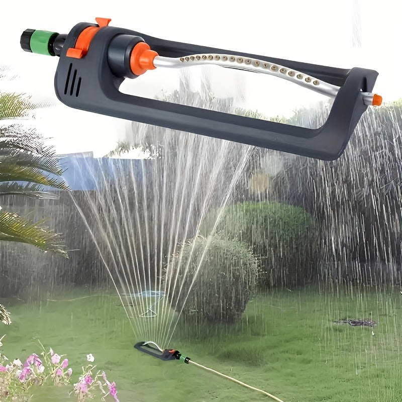 1pc 19-Hole Automatic Swing Sprinkler with Rotating Nozzle - Adjustable 8-10m Spray Diameter, Durable Plastic Lawn Irrigation System for Even Water Distribution, No Battery Needed, Garden Watering, Sleek Design, Robust Construction TARHUS