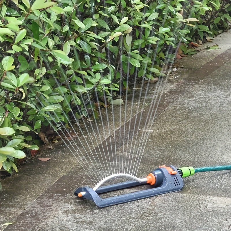 1pc 19-Hole Automatic Swing Sprinkler with Rotating Nozzle - Adjustable 8-10m Spray Diameter, Durable Plastic Lawn Irrigation System for Even Water Distribution, No Battery Needed, Garden Watering, Sleek Design, Robust Construction TARHUS
